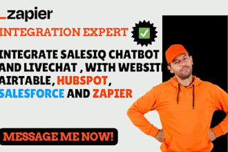 integrate salesiq zapier website chatbot livechat airtable hubspot salesforce