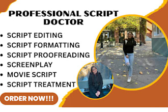 proofread edit format screenplay movie script film script tv series feature film