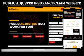 build public adjuster website insurance claim website to generate insurance lead