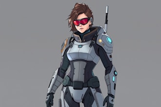 create sci fi character illustration or sci fi character