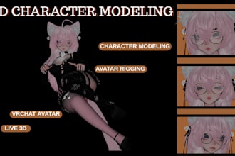 do 3d avatar character model, live 3d avatar realistic model full body rigging
