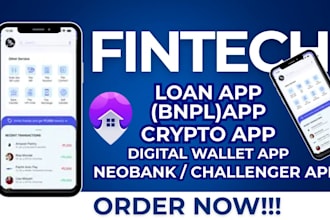 develop a secure fintech app, neobank, or wallet for ios and android