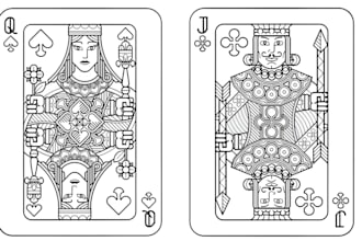illustrate 52 standard playing poker card design custom poker card, poker set