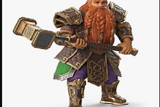 sculpt 3d character model for 3d printing, 3d rendering, blender, zbrush model