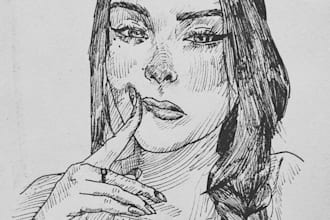 draw traditional ink portraits in my unique style