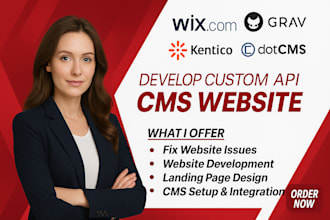 develop custom api wix grav cms website kentico dot cms kirby sharepoint cms