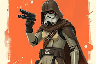 do star wars sci fi character art, game character for you