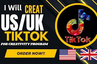 create US,UK tiktok account for creator rewards monetization