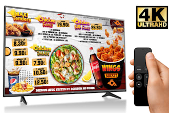 design a professional fast food digital menu board