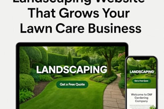 design landscaping website, lawn care website gardening company website