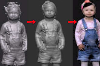 redesign 3d files, stl scan cleanup, modify stl and 3d head in 3mf for printing