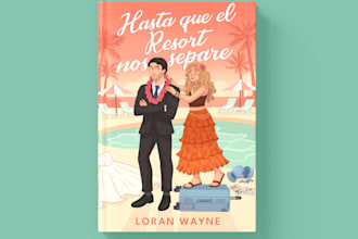 illustrate and design a professional romance book cover