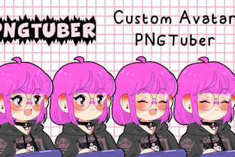draw custom pngtuber avatar live2d vtuber model vtuber pngtuber with expressions