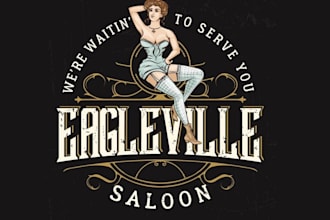 make saucy sexy vintage salon and bar logo