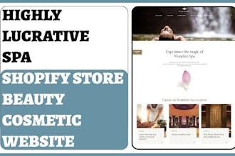 design spa shopify store beauty website cosmetic website skincare website