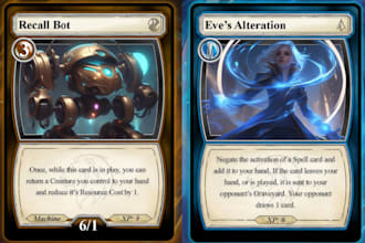 create a stunning custom card game design, trading card game, card game template