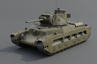 optimized a custom 3d car model, military vehicle, truck, spaceship, armor tank