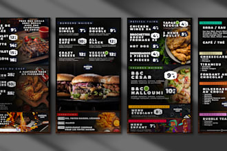 design a professional restaurant digital menu board