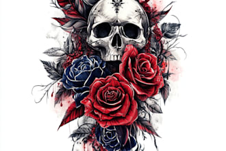 made a tattoo traditional , logo, clothing design, apparel