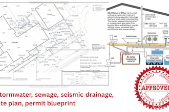 create pe stamped structural plans, site plans, drainage, and permit blueprints