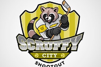 design professional scruffy city shootout logo