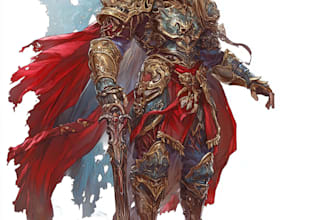 paint a character illustration in a fantasy world