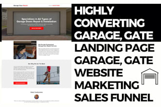 design garage door website door repair landing page gate website sales funnel