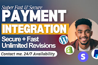 integrate stripe, paypal, and any payment gateway to website, shopify or app