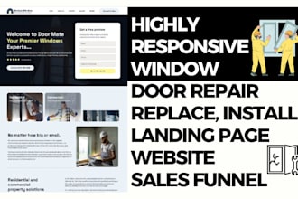 design door landing page window replacement installation repair website funnel