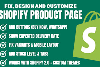 fix and customize shopify product page add buttons delivery date variants tabs