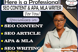 do SEO content and article writing, apa and mla report research