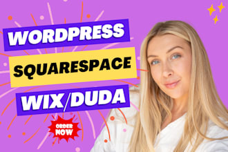 wordpress, wix, squarespace, duda, elementor pro, divi, wordpress website design