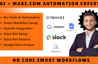 make com http module open ai jasper ai webhook google doc slack, midjourney