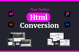 convert figma to html, psd to html or any design to html