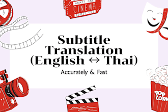 translate and time accurate subtitles in english and thai