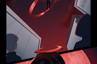 create a beautiful comic page based on your story