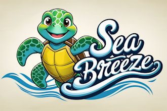 do sea turtle mascot logo in 2 days