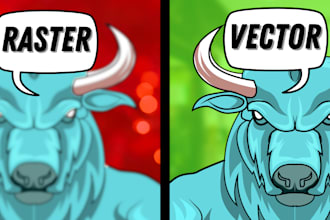 do your raster image or logo into vector in just 2 hours