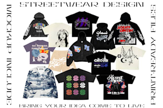 custom a modern streetwear design for your clothing brand