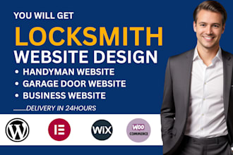 design locksmith website, handyman website, garage door website, roofing website