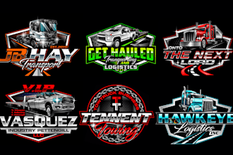 design dispatcher, trucking, transport, towing and logistics logo