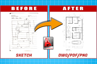 create 2d floor plan from sketch or matterport in autocad