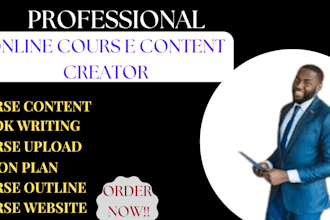 create online course content, online course website, script, ppt, course video