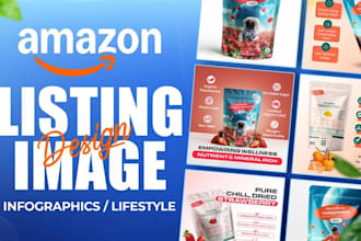 do amazon listing images design, amazon infographics and product listings