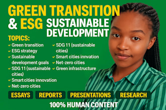 do esg, assigned, green transition, net zero, smart cities, and urban innovation