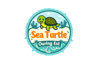do sea turtle mascot logo in 48 hours