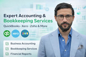 do accounting, bookkeeping in quickbooks online, xero, zoho