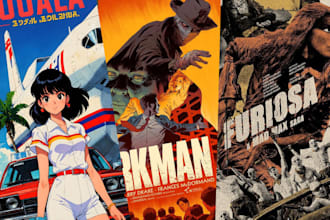 draw retro comic vintage poster travel movie poster vintage cover