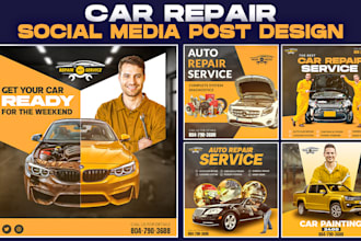 design car wash, car service, rental flyer poster or brochure