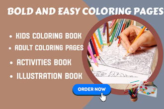 bold and easy coloring book coloring pages amazon kdp kdp coloring book line art